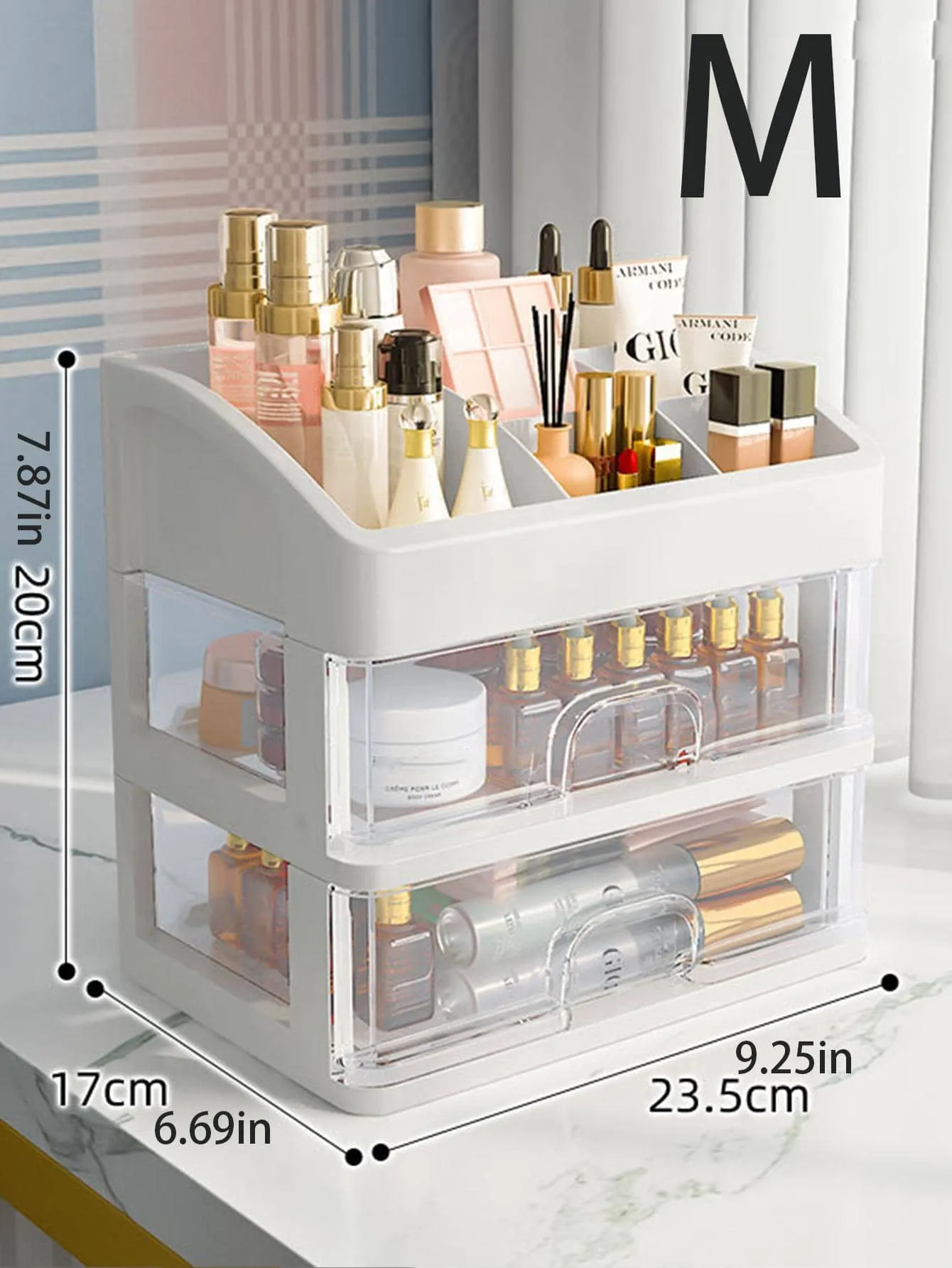 1pc Multi-layer Makeup Storage Box, Modern Multi-layer Desktop Makeup Storage Box For Home