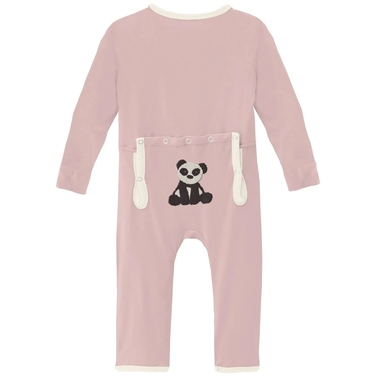 Kickee Pants Appliqué Coverall w/ 2-way Zipper: Baby Rose Stuffy