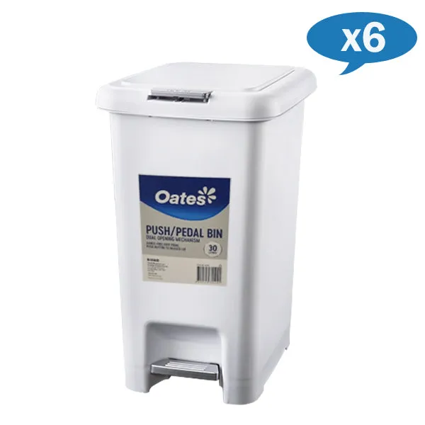 Oates Push or Pedal Rubbish Bin 30L
